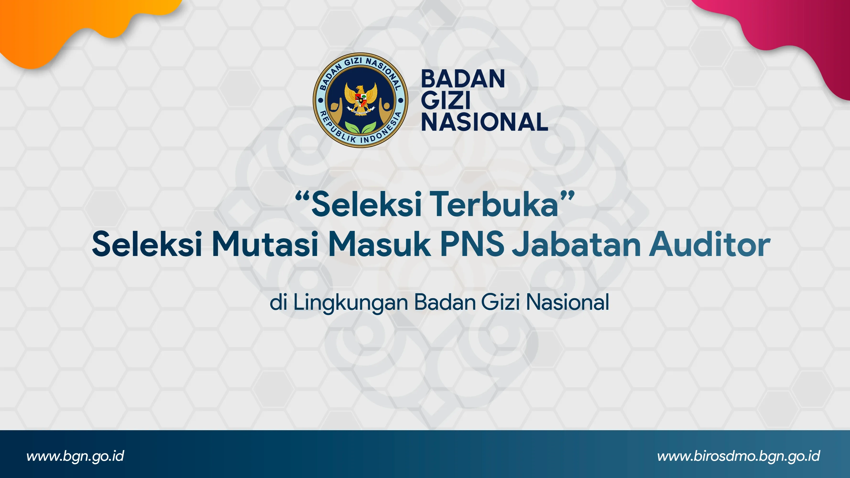 picture-Seleksi Terbuka - Seleksi Mutasi Masuk PNS Jabatan Auditor di Lingkungan Badan Gizi Nasional Kabupaten Karimun